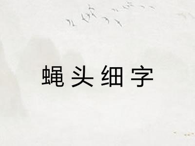 蝇头细字