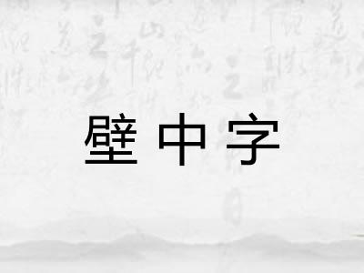 壁中字