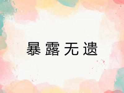 暴露无遗