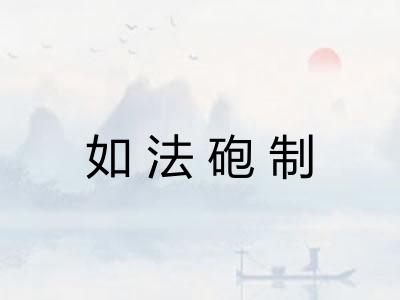 如法砲制