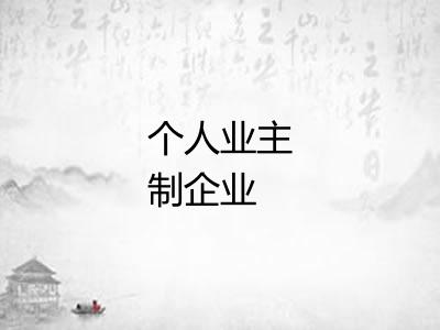 个人业主制企业