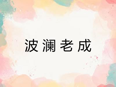 波澜老成