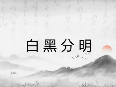 白黑分明