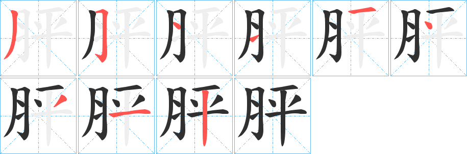 胓的笔顺分步演示图