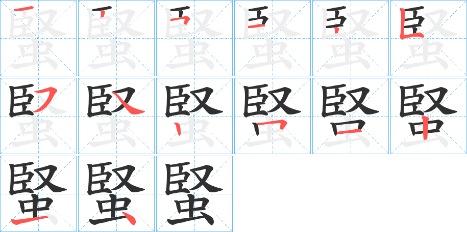 蜸的笔顺分步演示图