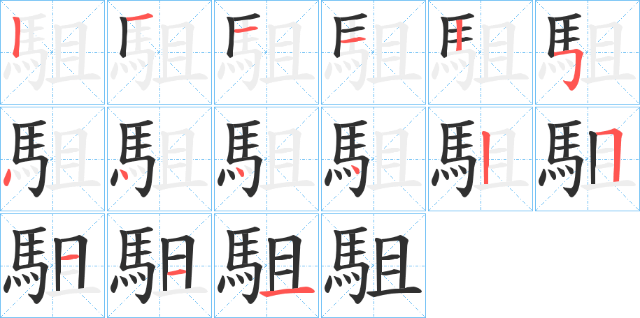 駔的笔顺分步演示图