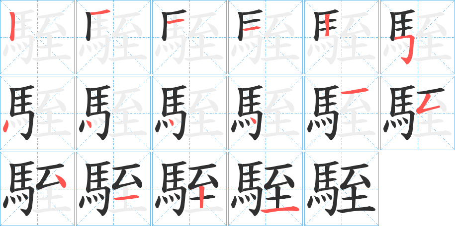 駤的笔顺分步演示图