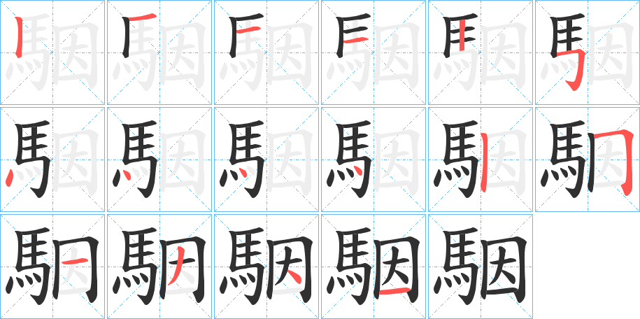 駰的笔顺分步演示图