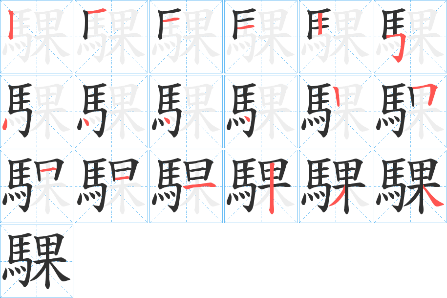 騍的笔顺分步演示图