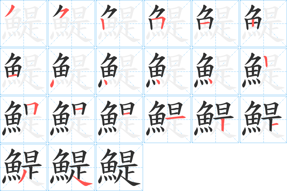 鯷的笔顺分步演示图