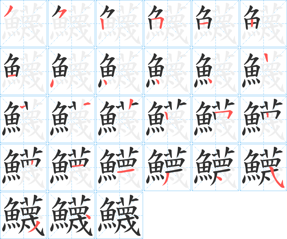 鱴的笔顺分步演示图