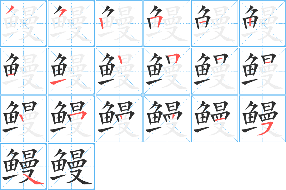 鳗的笔顺分步演示图