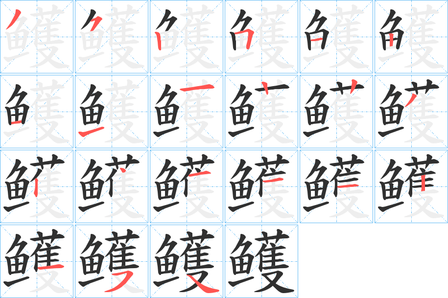 鳠的笔顺分步演示图