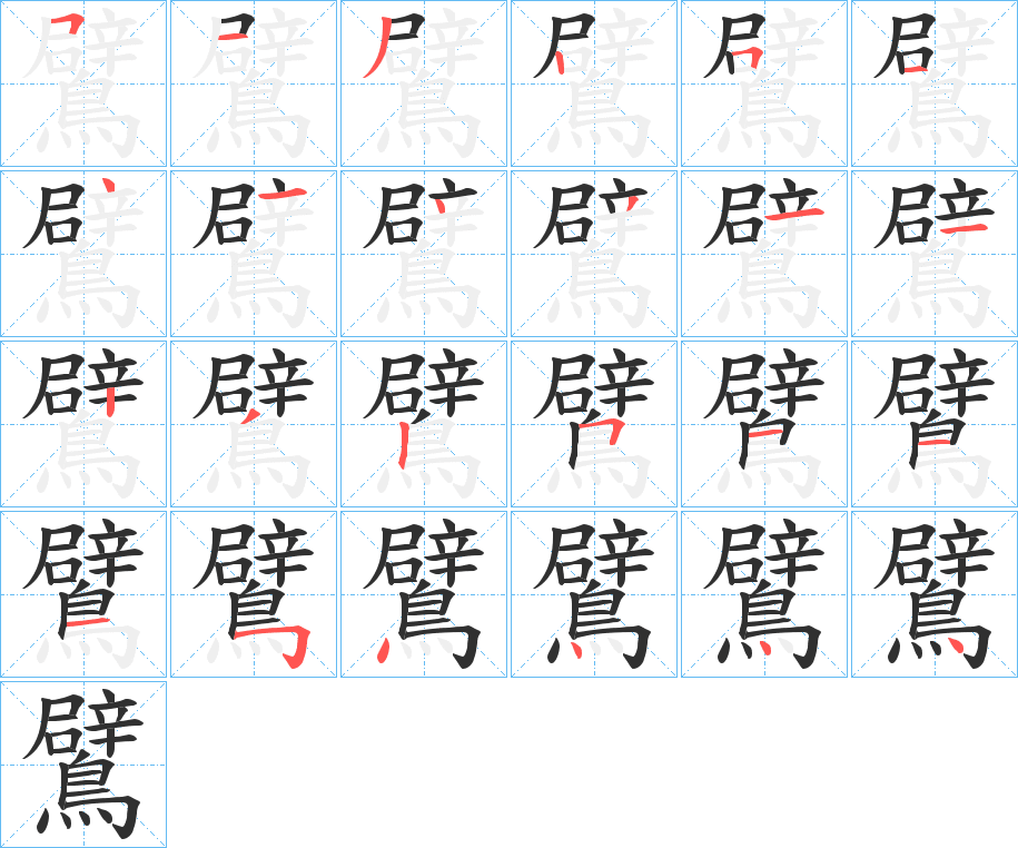 鷿的笔顺分步演示图